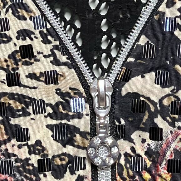 Frank Lyman Gorgeous Multi Color Embellished Jersey Stretch Top Sz 10 - Picture 7 of 7